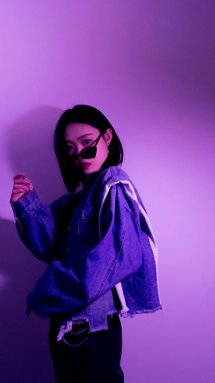 woman wearing blue jacket